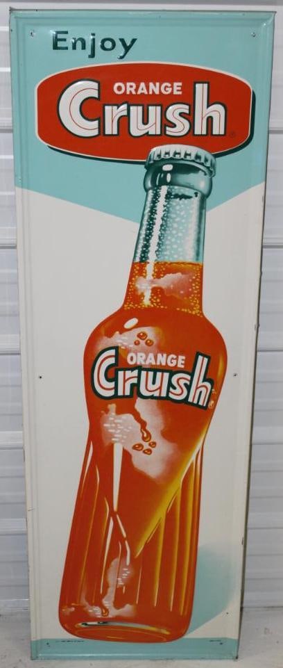 Orange Crush Soda Self-Framed Tin Embossed Advertising Sign (1 of 7)
