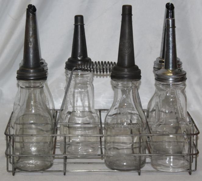 One Quart Oil Bottle Rack with 6 One Quart Bottles (1 of 2)