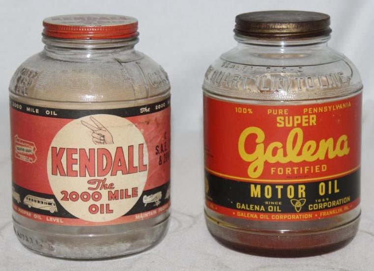 Group of 2 Kendall and Galena 1 Quart Oil Bottles (1 of 2)