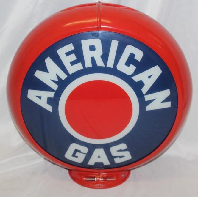 American Red Dot Gas Pump Globe - Reproduction (1 of 3)