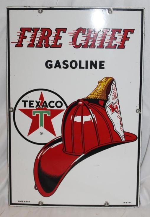 Texaco Fire Chief Porcelain Gas Pump Plate Sign (1 of 6)