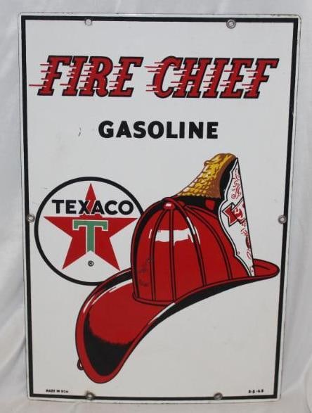 Texaco Fire Chief Porcelain Gas Pump Plate Sign (1 of 5)