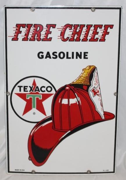 Texaco Fire Chief Porcelain Gas Pump Plate Sign (1 of 5)