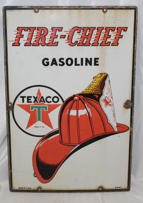 Texaco Fire Chief Porcelain Gas Pump Plate Sign (1 of 5)