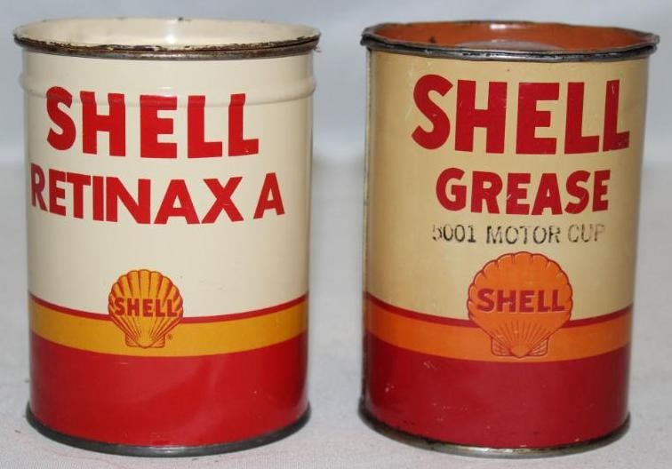 Group of 2 Shell Oil Company 1lb Grease Cans (1 of 2)