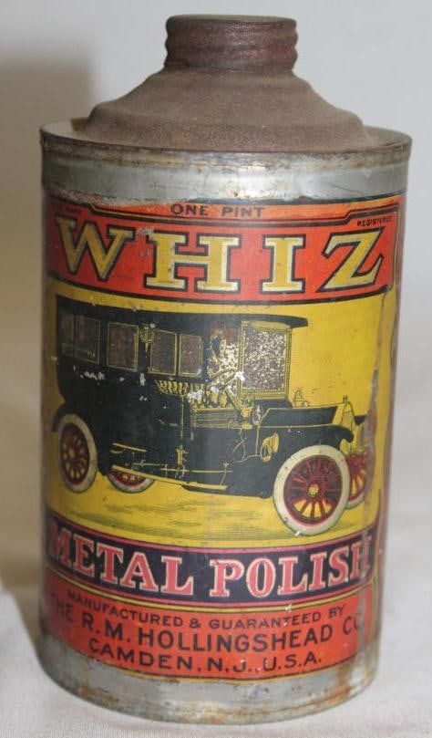 Early Graphic Whiz Metal Polish Advertising Tin Can (1 of 3)