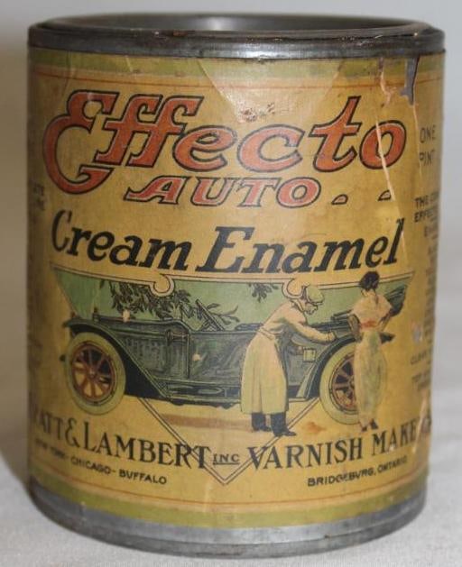 1922 Effecto Auto Graphic Effecto Auto Enamel Paint Can: 1 pint. Paper label.