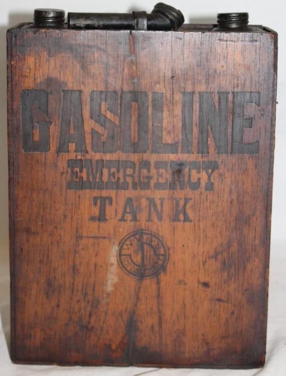 Early Emergency Gasoline Wooden Crate Under Seat Can (1 of 5)