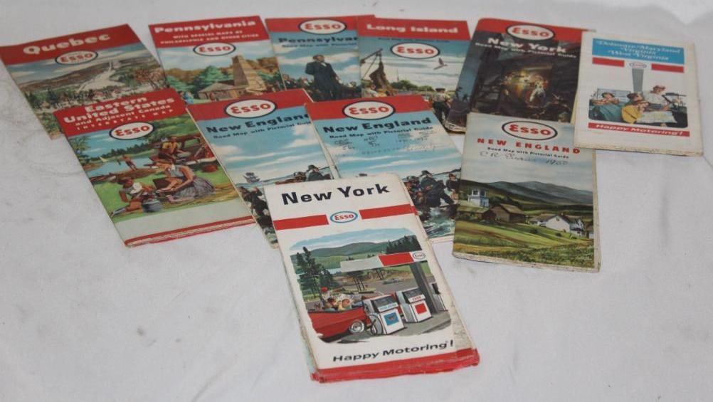 Group of 11 Esso Service Station Maps (1 of 4)