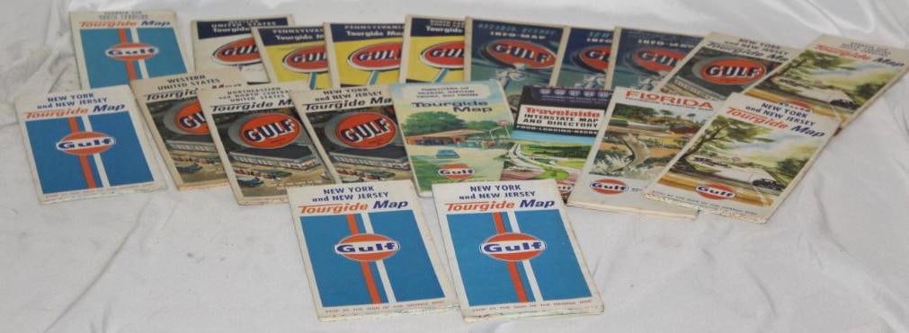 Group of 20 Gulf Service Station Maps (1 of 4)
