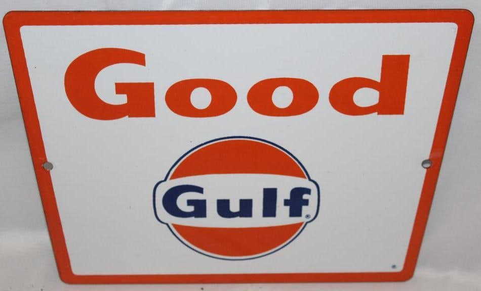 Good Gulf Porcelain Pump Plate Sign (1 of 2)