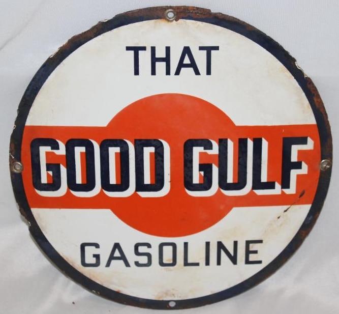 Good Gulf Porcelain Pump Plate Sign (1 of 3)