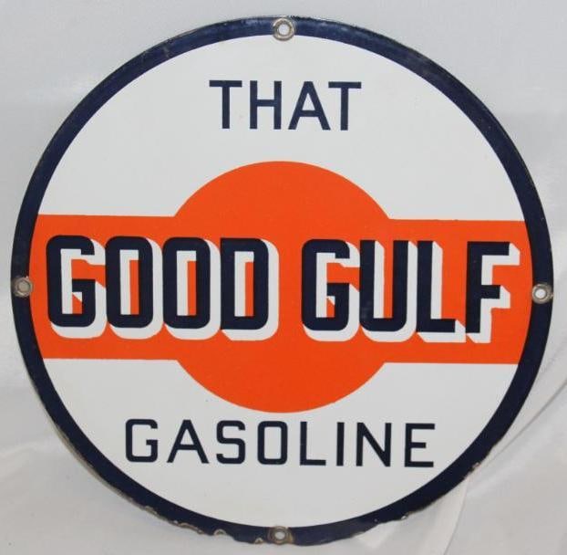 Good Gulf Porcelain Pump Plate Sign (1 of 2)
