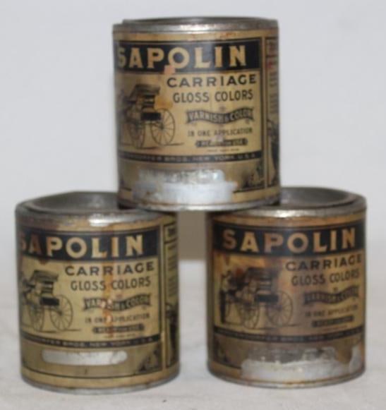 Group of 3 Early Sapolin Automobile Paint Cans (1 of 2)