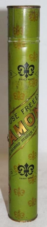 Early Diamond Tires Talc Advertising Tin Can (1 of 4)