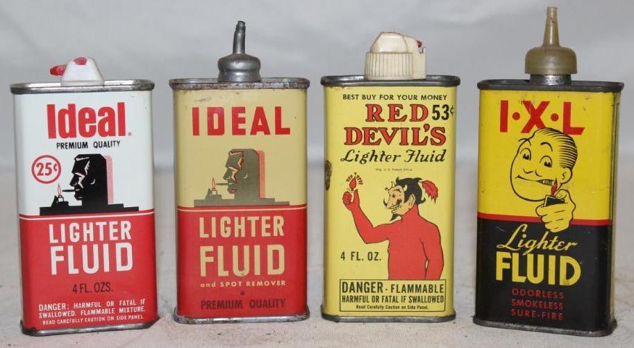 Group of 3 Lighter Fluid Oiler Cans Ideal, IXL, Red Devil (1 of 2)