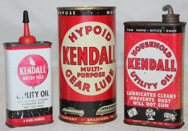 Group of 3 Kendall Oiler and Grease Cans (1 of 2)