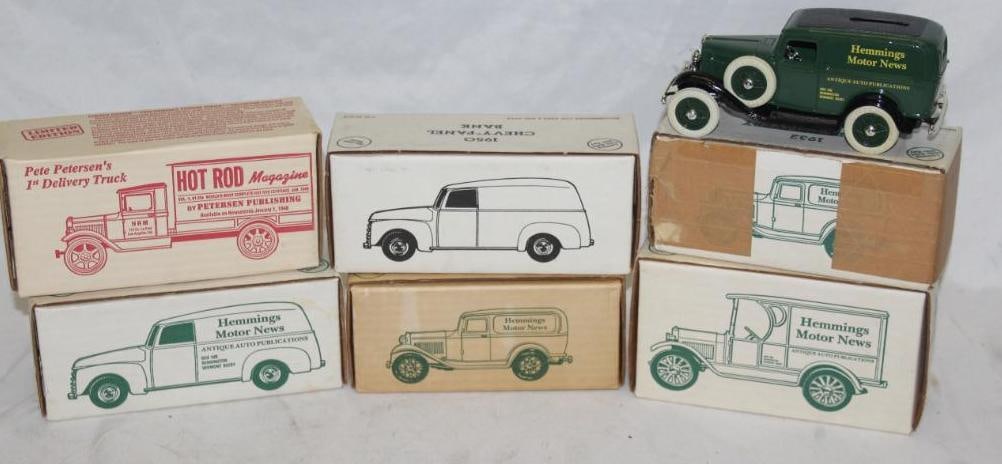 Group of 6 Ertl Collector Die-Cast Toy Truck Banks; Hemmings, Hot Rod Magazine, Barrett-Jackson (1 of 5)