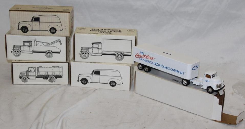 Group of 6 Ertl Collector Die-Cast Toy Truck Banks; Chevrolet, Carlisle, Bloomington Gold (1 of 4)