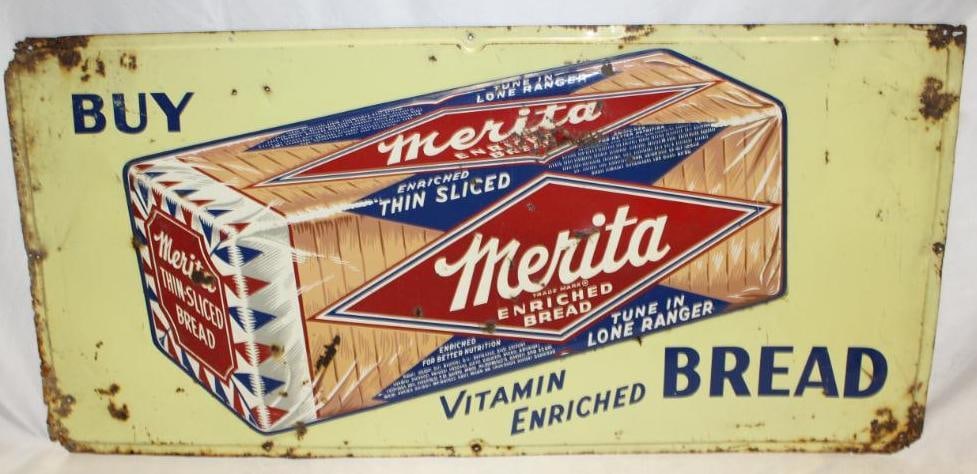 Merita Bread Embossed Advertising Metal Sign (1 of 5)