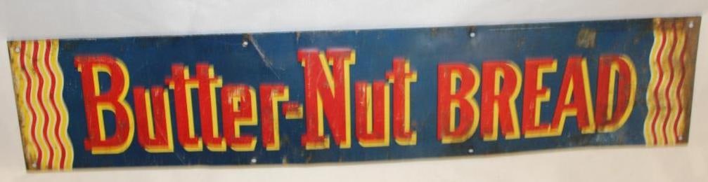 Butter-Nut Bread Embossed Metal Advertising Sign (1 of 5)
