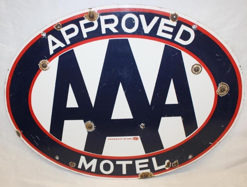 AAA Approved Motel Porcelain Advertising Sign (1 of 7)