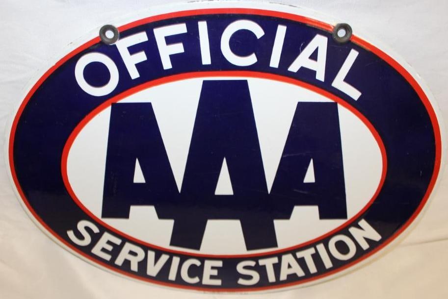 AAA Official Service Station Porcelain Advertising Sign (1 of 7)