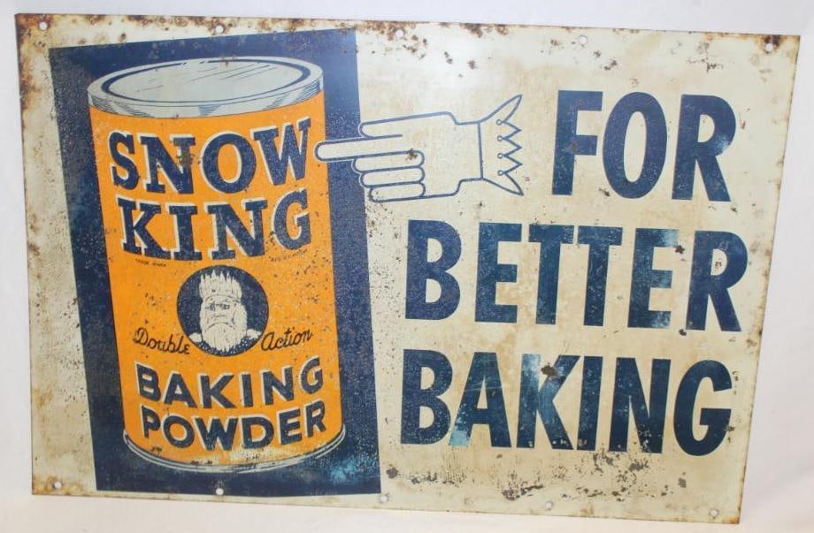 Snow King Baking Powder "Better Baking" Metal SST Sign (1 of 5)
