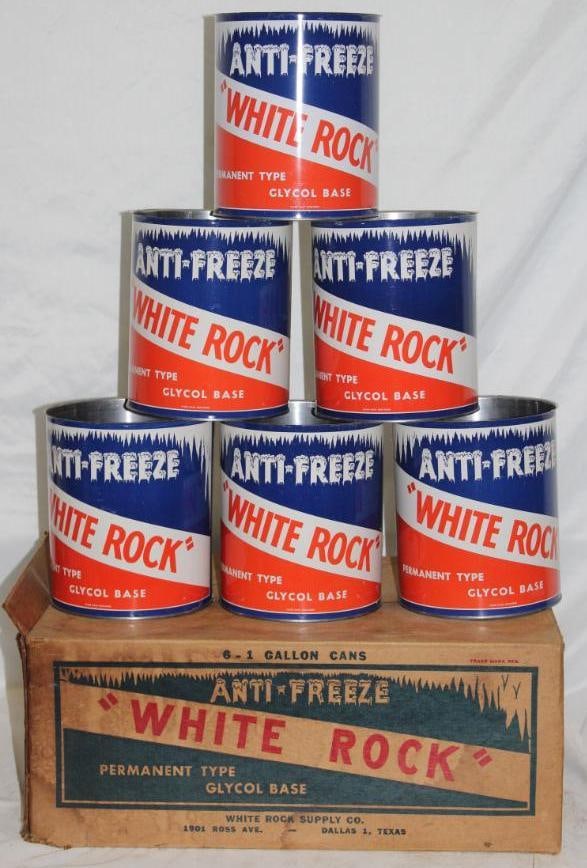 NOS Case of 6 White Rock 1 Gallon Antifreeze Cans (1 of 2)