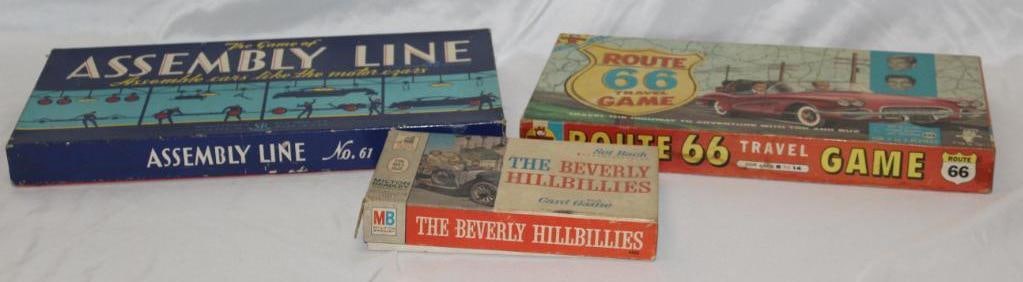 Group of 3 Vintage Transportation Related Board Games; Route 66, Assembly Line, Beverly Hillbillies (1 of 8)
