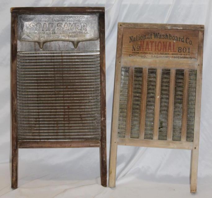 Group of 2 Antique Washboards; National Soap Saver (1 of 8)