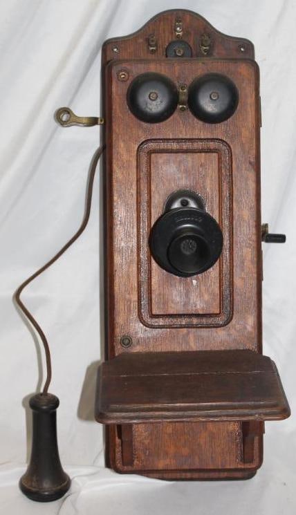 Wall Mount Kellogg Antique Wooden Crank Telephone (1 of 7)