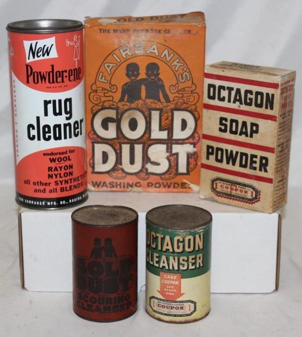 Group of 5 Household Cleaner Advertising Can (1 of 2)