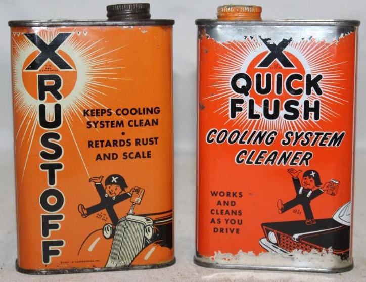 Group of 2 X liquid Rust off and Quick Flush Auto Radiator Cans (1 of 2)