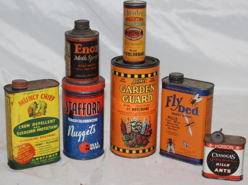 Group of 7 Household Gardening Advertising Containers (1 of 2)