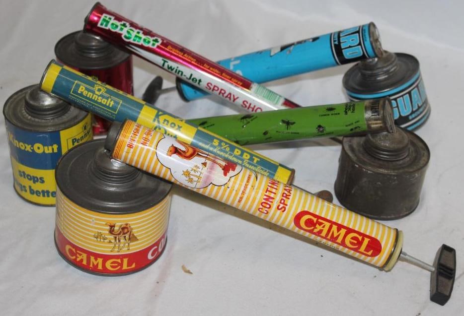 Group of 5 Advertising Insect Sprayer Cans (1 of 4)