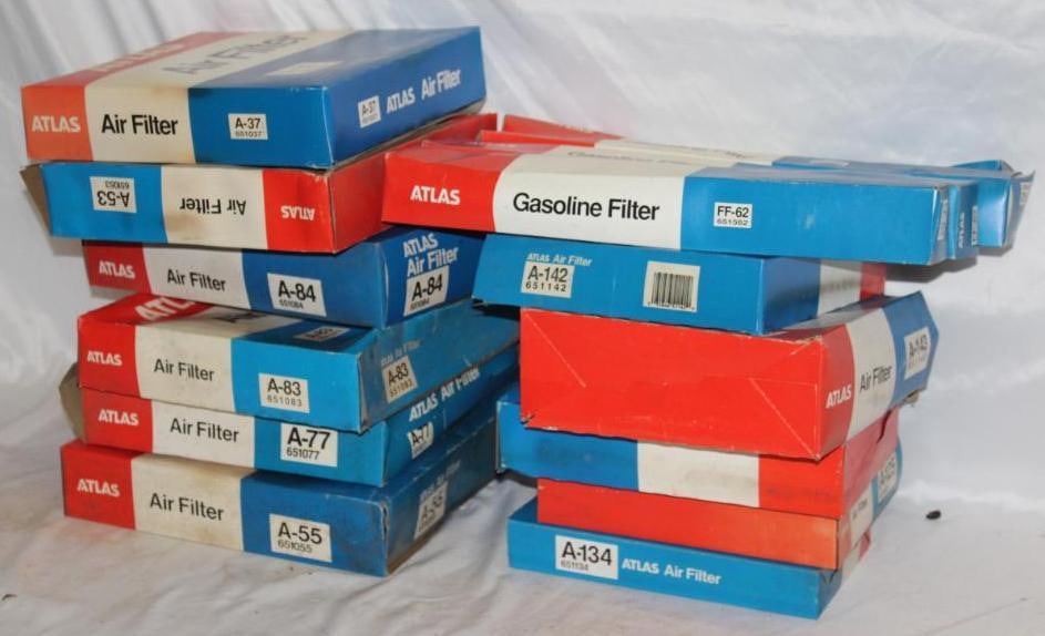 NOS Group 15 of Atlas Automotive Products; Air & Gasoline Filters (1 of 2)