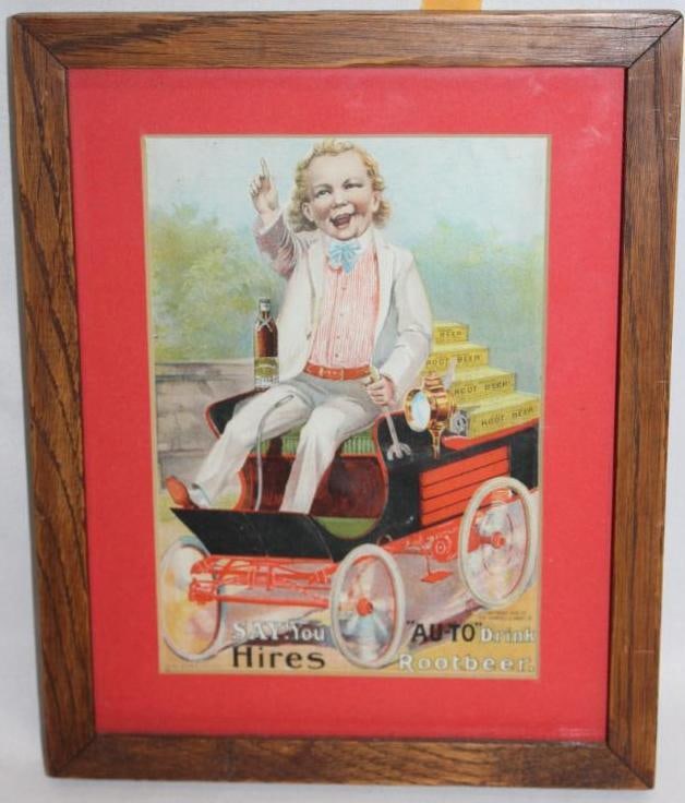Framed Hires Rootbeer Advertising Display Sign (1 of 4)