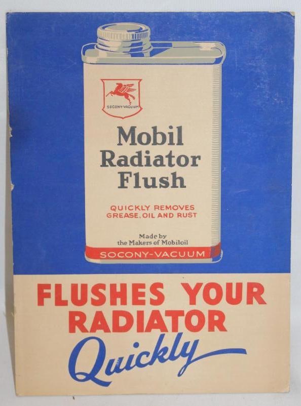 Socony-Vacuum Mobil Radiator Flush Advertising Display Sign (1 of 4)