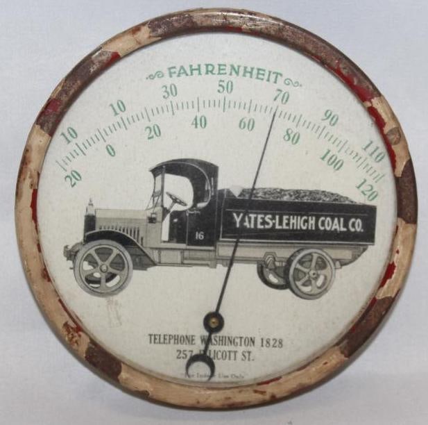 Graphic Yates Lehigh Coal Delivery Truck Advertising Thermometer (1 of 4)