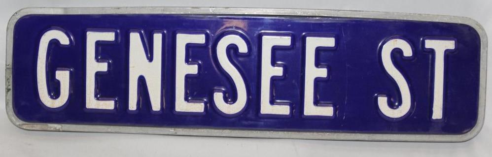 Genesee Street Embossed Porcelain Street Sign (1 of 3)