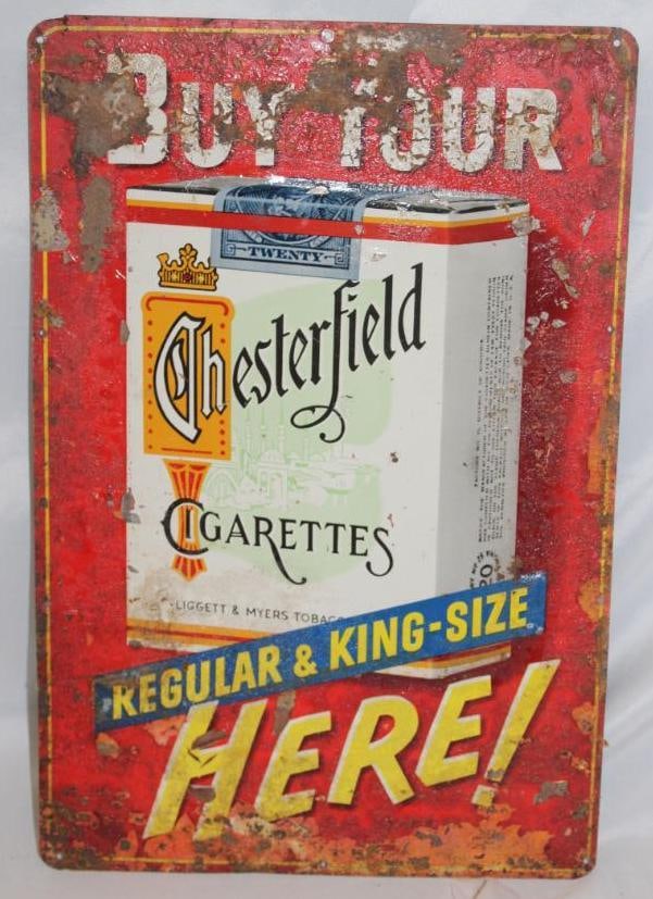Chesterfield Cigarettes "Buy Here" SST Advertising Sign (1 of 4)