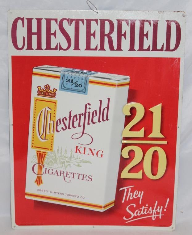 Chesterfield Cigarettes SST Embossed Advertising Sign (1 of 4)