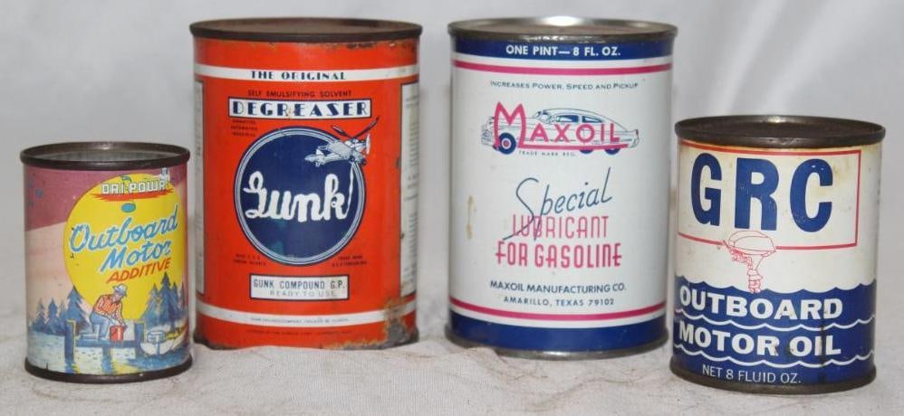 Group of 4 Auto Related Oil Cans; GRC, Maxoil, Gunk, Dry Power (1 of 5)