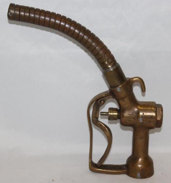 Early Brass OPW Gas Pump Nozzle Handle (1 of 4)
