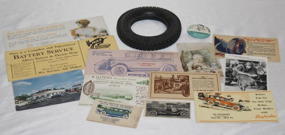 Group of 14 Tire Advertising Postcards & Blotters; Kelly, Alemite, Raybestos, Mule (1 of 4)