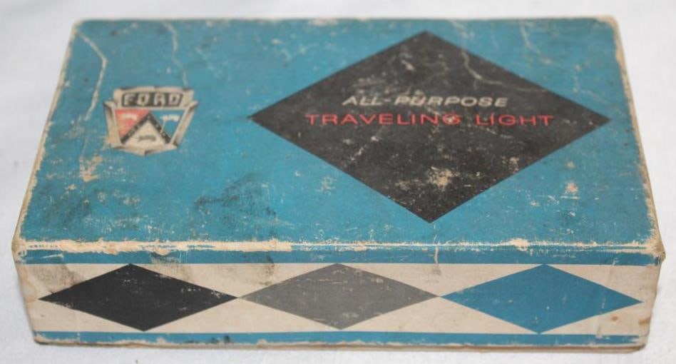 NOS 1950's - 1960's Ford All Purpose Travelling Light: With original box. 6.25" x 3.75" x 1.5"