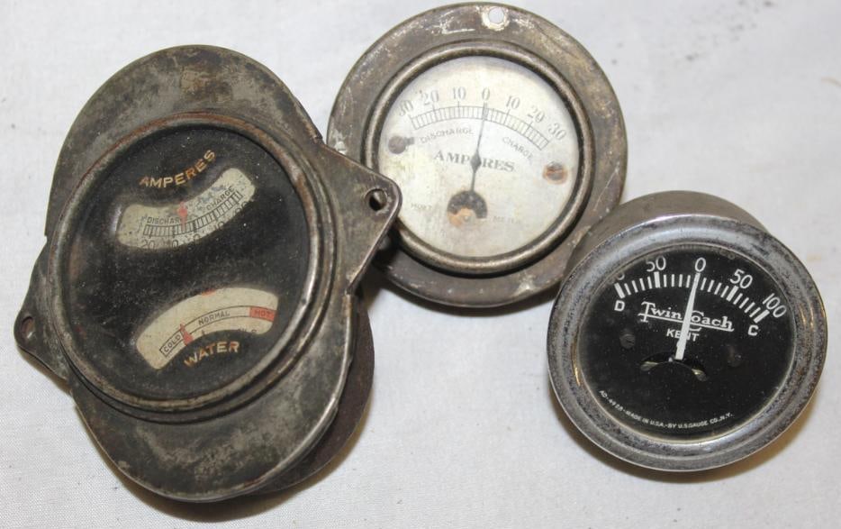 Group of 3 Early Automobile Amp Gauges (1 of 4)