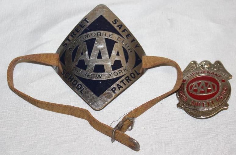 Group of 2 AAA School Safety New York Lieutenant Pin Badge and Arm Band (1 of 2)
