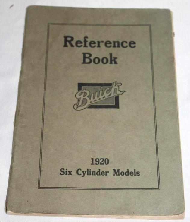 1920 Buick 6 Cylinder Operator's Manual Reference Book (1 of 8)